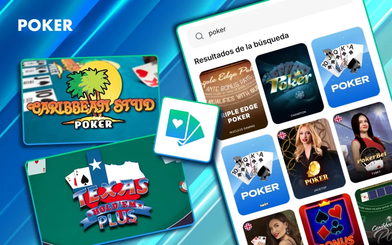 P&oacute;ker en 1Win M&eacute;xico con Texas Hold&rsquo;em, Omaha y Caribbean Stud.