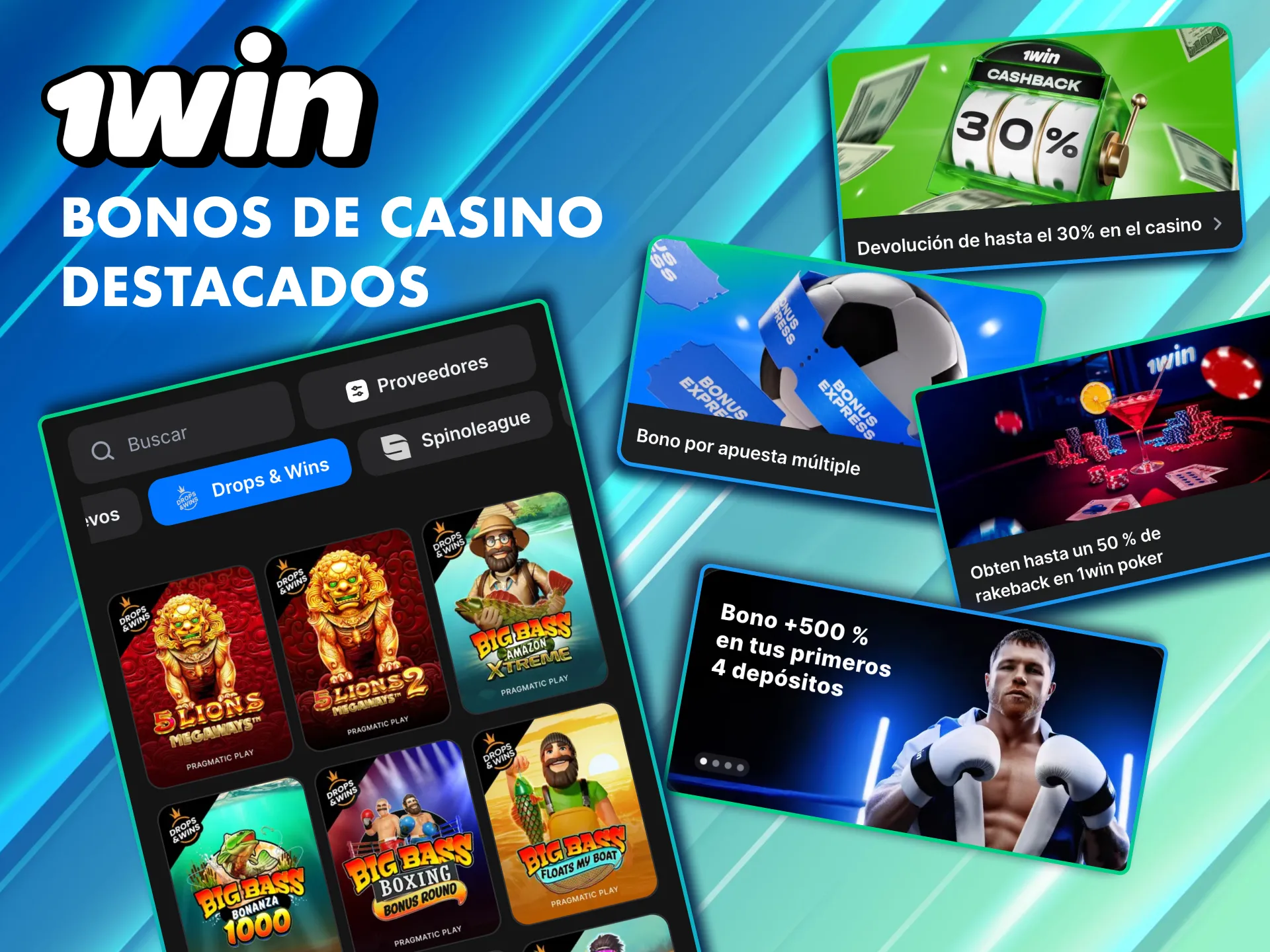 Activa tu bono de casino en 1Win y juega con saldo extra y giros gratis.
