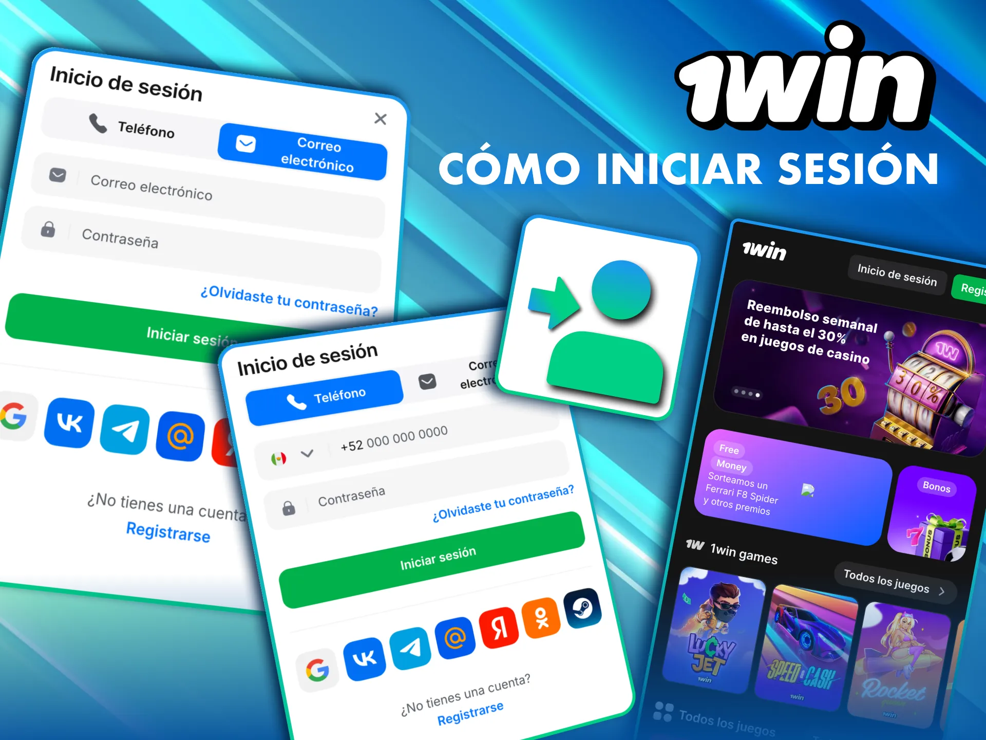 Inicia sesi&oacute;n en 1Win M&eacute;xico desde web o app.